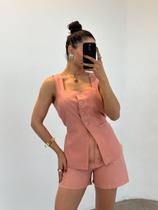 Conjunto Feminino Colete Bata e Short Ana Conjunto Feminino Colete Bata e Short Ana