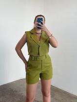 Conjunto Feminino Colete e Short de Alfaiataria Vivi