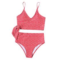 Conjunto feminino com estampa de duas peças sexy biquíni push-up pad traje de banho maiô