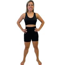 Conjunto Feminino Com Short E Top Modelo Sem Costura Para Academia Treino Corrida