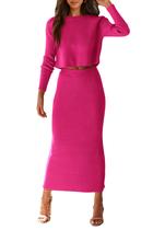 Conjunto Feminino Coordenado PRETTYGARDEN Suéter de Malha Canelada M Conjunto Feminino Coordenado PRETTYGARDEN Suéter de Malha Canelada M
