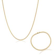 Conjunto Feminino Corrente e Pulseira Ouro 18k Maciço Esteira Conjunto Feminino Corrente e Pulseira Ouro 18k Maciço Esteira