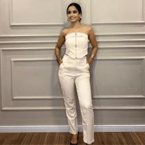 Conjunto Feminino Cropped com Calça Reta Cintura Alta Conjunto Feminino Cropped com Calça Reta Cintura Alta