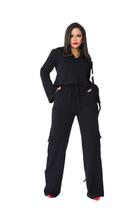 Conjunto Feminino Cropped e Calça Cargo Pantalona Moletinho Conjunto Feminino Cropped e Calça Cargo Pantalona Moletinho