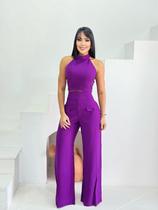 CONJUNTO FEMININO CROPPED E CALÇA PANTALONA 9579b