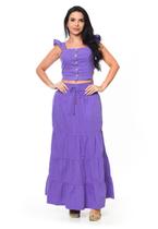 Conjunto Feminino Cropped e Saia Longa Três Marias