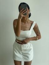 Conjunto Feminino Cropped e Short Saia de Alfaiataria Ellen