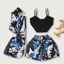 Conjunto Feminino Cropped Kimono e Short 0208