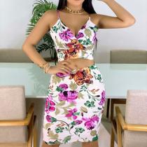 Conjunto Feminino Cropped Saia Lapis Roupa Feminina 0019