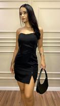 Conjunto feminino cropped sem alça e saia