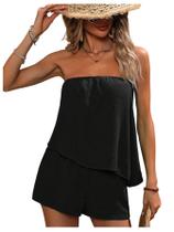 Conjunto feminino de 2 peças SOLY HUX com top sem alça sem mangas e shorts Conjunto feminino de 2 peças SOLY HUX com top sem alça sem mangas e shorts