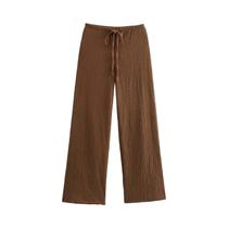 Conjunto Feminino De 2 Peças: Top Casual Com Decote Em V E Calças De Cintura Alta Com Pernas Largas
