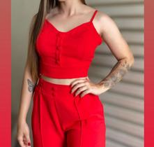 Conjunto feminino de Alfaiataria Vermelho Conjunto feminino de Alfaiataria Vermelho