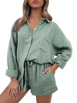 Conjunto Feminino de Algodão AUTOMET 2 Peças Verde M
