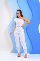 Conjunto Feminino de Calça em Alfaiataria Moda Elegante Blogueira Trabalho Uniforme
