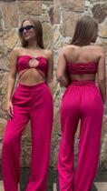 conjunto feminino de calça Pantalona e Cropped conjunto feminino de calça Pantalona e Cropped