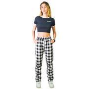 Conjunto Feminino de Calça Xadrez Preto Branco e Cropped Babe Preto Conjunto Feminino de Calça Xadrez Preto Branco e Cropped Babe Preto