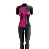 Conjunto Feminino de Ciclismo Camisa Manga Curta + Calça Gel