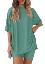 Conjunto Feminino de Dois Peças para Lazer PRETTYGARDEN Camiseta Oversized XXL