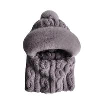 Conjunto Feminino De Inverno: Cachecol De Pelúcia, Gorro Com Capuz, Touca De Esqui Grossa E Felpuda Conjunto Feminino De Inverno: Cachecol De Pelúcia, Gorro Com Capuz, Touca De Esqui Grossa E Felpuda