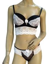 Conjunto Feminino De Lingerie Sutiã E Calcinha Rendado 2317