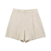 Conjunto Feminino de Linho 2 Peças: Colete e Shorts Lisos - Estilo Casual e Chic