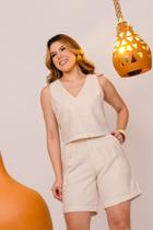 Conjunto Feminino de Linho sem Manga Elegante e Confortável