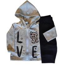 Conjunto feminino de moletom flanelado - roupa infantil Conjunto feminino de moletom flanelado - roupa infantil