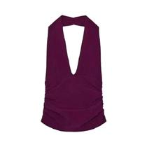 Conjunto Feminino De Top Cropped Halter E Saia Longa, Conjunto De Verão Com Saia Lápis Franzida