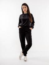 Conjunto Feminino de Veludo Plush com Calça Jogger CON-0050