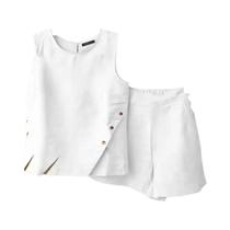 Conjunto Feminino De Verão Casual Sem Mangas Com Regata E Shorts ZANZEA 2 Peças Com Bolsos Conjunto Feminino De Verão Casual Sem Mangas Com Regata E Shorts ZANZEA 2 Peças Com Bolsos