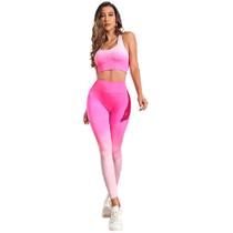 Conjunto Feminino Degrade Calça Leg E Top Academia Fitness