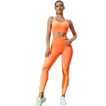 Conjunto Feminino Degrade Calça Leg E Top Academia Fitness