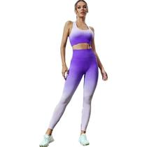 Conjunto Feminino Degrade Calça Leg E Top Academia Fitness