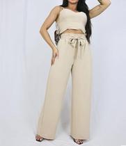 Conjunto Feminino Duna Calça e Cropped com Bojo Alça Regulagem (varias cores) Conjunto Feminino Duna Calça e Cropped com Bojo Alça Regulagem (varias cores)