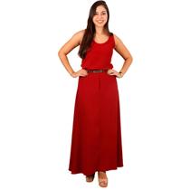 Conjunto Feminino Duna Moda Verão Saia Longa E Blusa Lisa Blusinha Regata Midi Elegante Confort