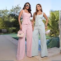 Conjunto Feminino eem Linho De Calça Pantalona E Blusa Conjunto Feminino eem Linho De Calça Pantalona E Blusa