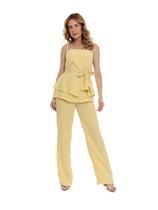 Conjunto Feminino Elegante, Blusa com Alças e Calça Reta Alfaiataria Liz hzcon0011 Conjunto Feminino Elegante, Blusa com Alças e Calça Reta Alfaiataria Liz hzcon0011