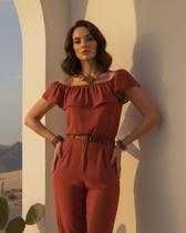 Conjunto Feminino Elegante - Marrom P Conjunto Feminino Elegante - Marrom P