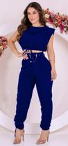 Conjunto feminino em alfaiataria premium calça blusa e cinto Conjunto feminino em alfaiataria premium calça blusa e cinto