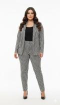 Conjunto Feminino em Alfaitaria Xadrez Preto e Branco Tamanho GG Munnah