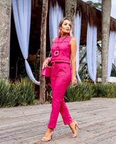 Conjunto Feminino Em Linho com viscose Calça E Blusa Camila
