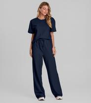 Conjunto Feminino em Molecotton Dianna Azul Conjunto Feminino em Molecotton Dianna Azul