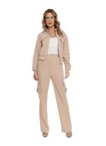 Conjunto Feminino Esportivo Casual Elegante Blusa jaqueta com calça cargo Lolis hzcon005