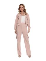 Conjunto Feminino Esportivo Casual Elegante Blusa jaqueta com calça cargo Lolis hzcon005