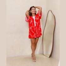 Conjunto Feminino Estampado Kimono E Shorts