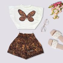 Conjunto Feminino Estampado Short e Cropped 0229 Conjunto Feminino Estampado Short e Cropped 0229