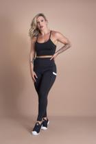 Conjunto Feminino Fitness Calça Cintura Alta Com Bolso Cirrê Legging E Top Cropped Alcinha Academia F7 NEW STYLE Conjunto Feminino Fitness Calça Cintura Alta Com Bolso Cirrê Legging E Top Cropped Alcinha Academia F7 NEW STYLE