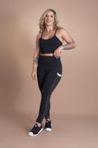 Conjunto Feminino Fitness Calça Cintura Alta Com Bolso Cirrê Legging E Top Cropped Alcinha Academia F7 NEW STYLE