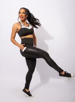 Conjunto Feminino Fitness Calça Legging Cintura Alta Com Bolso Lateral Em Cirrê E Top Tela F7 NEW STYLE Conjunto Feminino Fitness Calça Legging Cintura Alta Com Bolso Lateral Em Cirrê E Top Tela F7 NEW STYLE